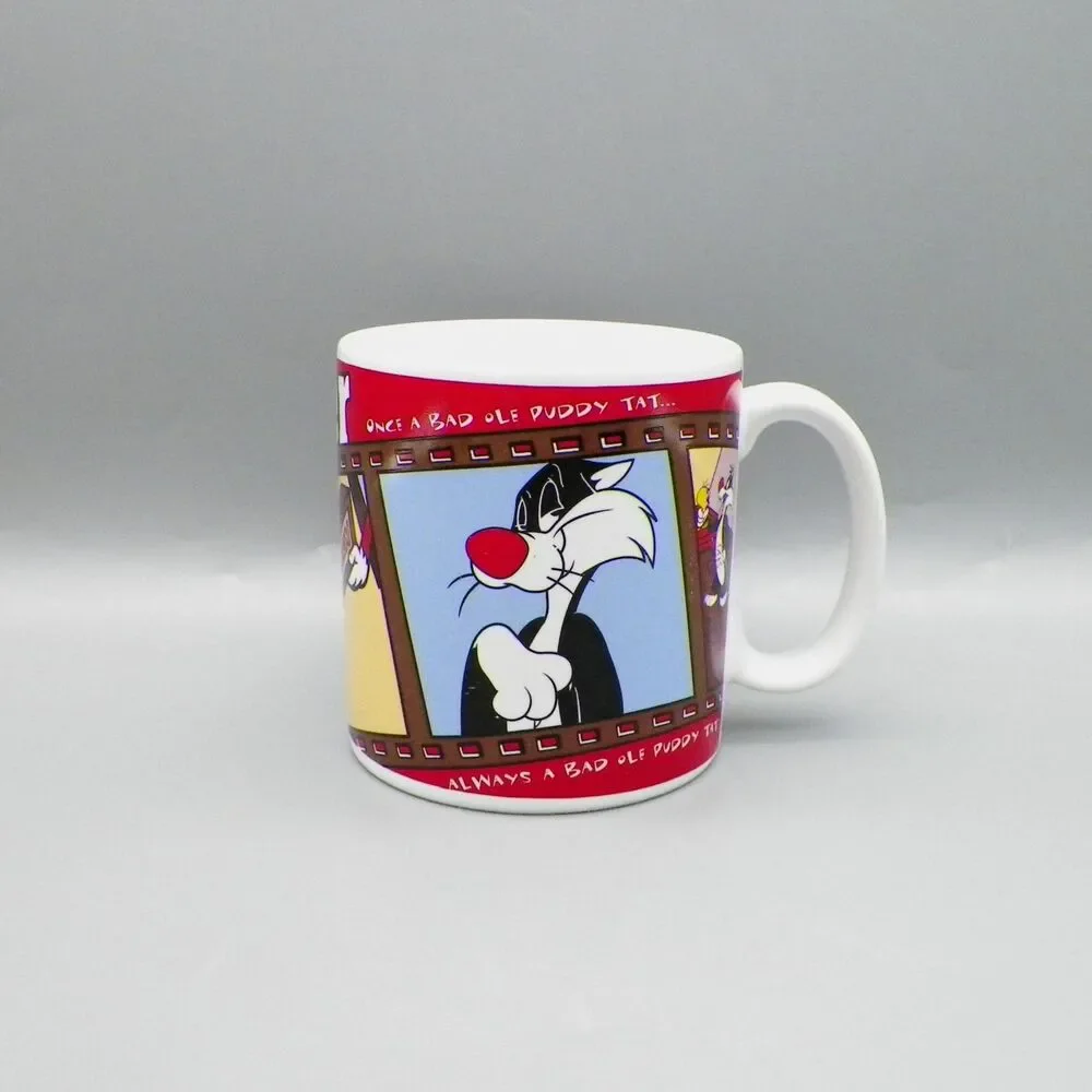 Sylvester & Tweety Ceramic Mug Cup Tea Coffee Looney Tunes Vintage 1995 Applause